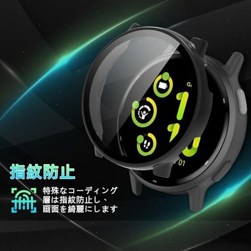 RoSoki GARMIN vivoactive 5 対応 ケース 保護カバー スマートウォッチケース 強化ガラス 一体型 耐衝撃 PC素材 超薄型 カバー 傷防止 高速反応 耐衝撃 全面保護 脱着簡単 軽量 GARMIN vivoactive 5対応 ブラック