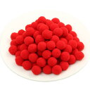 ポンポンボール 直径約15mm 小玉 毛球 単色 赤 200個入り フェルトボール 玉 DIY 人形 ぬいぐるみボール 手芸材料 パーツ アクセサリー 髪飾り ...