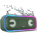 DOSS SoundBox Pro+ Bluetoothスピーカー 24W 重低音 ワイヤレス スピーカー ポータブル 小型 ブルートゥ ース スピーカー【15時間再生/TWS対応/ライティング機能/IPX6 防水/マイク内蔵/Aux/TFカード対応/お風呂 車 屋外適用】(グリーン)