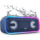 DOSS SoundBox Pro+ Bluetoothスピーカー 24W 重低音 ワイヤレス スピーカー ポータブル 小型 ブルートゥ ース スピーカー【15時間再生/TWS対応/ライティング機能/IPX6 防水/マイク内蔵/Aux/TFカード対応/お風呂 車 屋外適用】(ブルー)