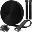 マジック結束バンド 6m+バックル 30個付き、結束テープ 荷締めベルト 固定ベルト 結束マジック 面ファスナー テープ 強力 耐熱 配線整理 自由にカット 繰...