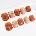 Sun&Beam Nails 手作り ネイルチップ ミディアム ロング アーモンド つけ爪 人気 3D おしゃれ 可愛い デザイン 付け爪 10枚入 (#37-茶色の椿 茶色 · M)