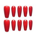 Sun&Beam Nails 手作り ネイルチップ スクエアラウンド レッド こうき つけ爪 マグネットデザイン おしゃれ 付け爪 10枚入 (#164 L)