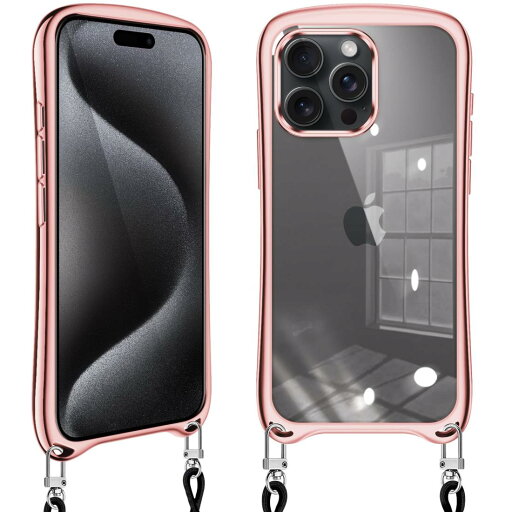 i Phone 15 Pro Max ケース クリア ショルダー iphone15 pro max スマホケース アイフォン15pro max カバー 耐衝撃 肩掛け 首掛け 斜めかけケース 可愛い かわいい 韓国 透明 TPU シリコン メッキ加工 TPUバンパー 長さ調整可能 取り外し可能(ローズゴールド) i Phone 15 Pro Max ケース クリア ショルダー iphone15 pro max スマホケース アイフォン15pro max カバー 耐衝撃 肩掛け 首掛け 斜めかけケース 可愛い かわいい 韓国 透明 TPU シリコン メッキ加工 TPUバンパー 長さ調整可能 取り外し可能(ローズゴールド)