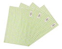 wellhouse ランチョンマット 綿 麻 大きい 60x40cm チェック柄 布 食卓マット 4枚セット (グリーンのチェック柄 L)