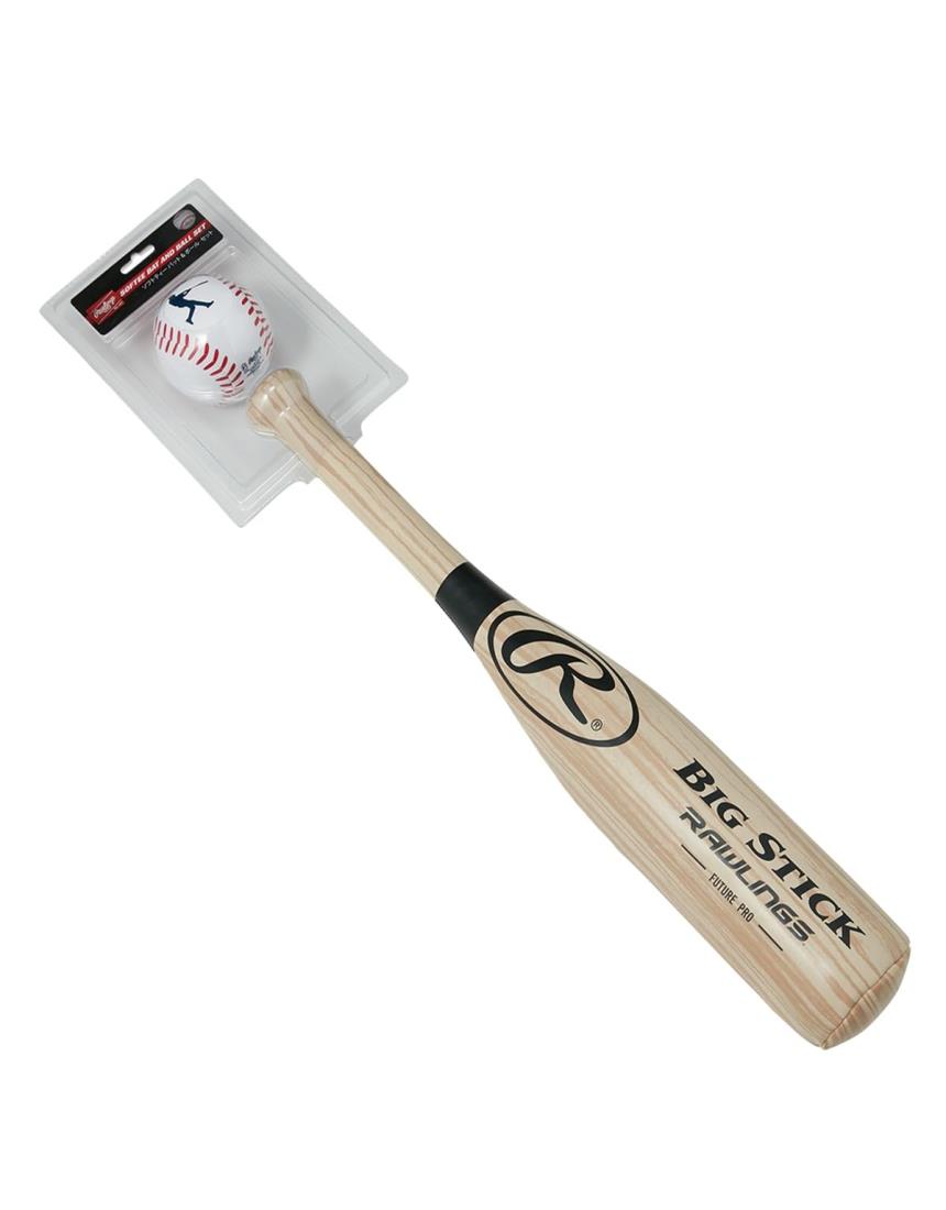 ローリングス(Rawlings) 野球 バッティング ソフト バット ＆ ボール セット キッズ 子供 幼児 おもちゃ バット ボール付き 8002-NAT 未就学児 ナチュラル