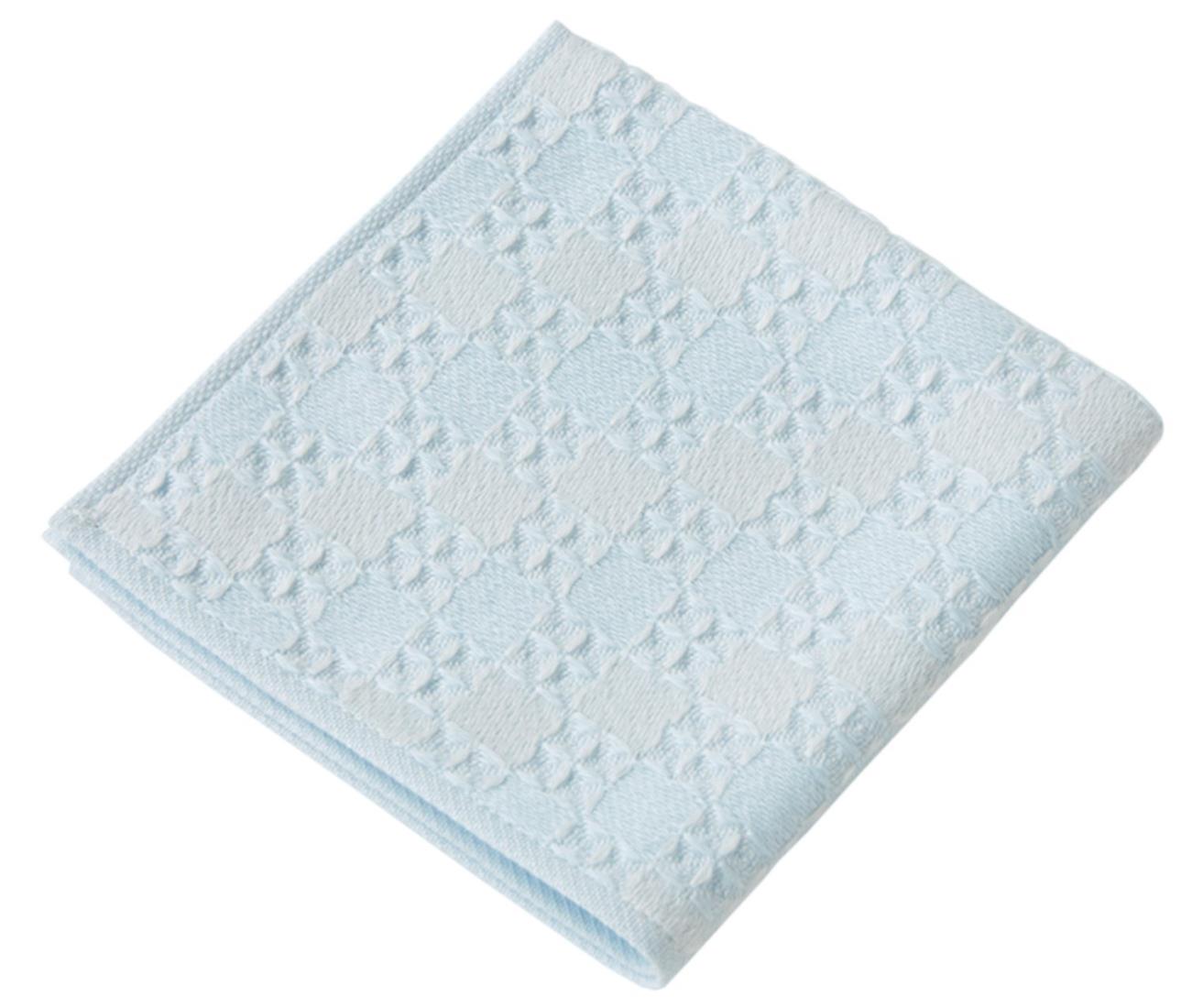 楠橋紋織 ハンカチタオル わた音 しゅすワッフル ブルー 約25×25cm 1-65610-86-B