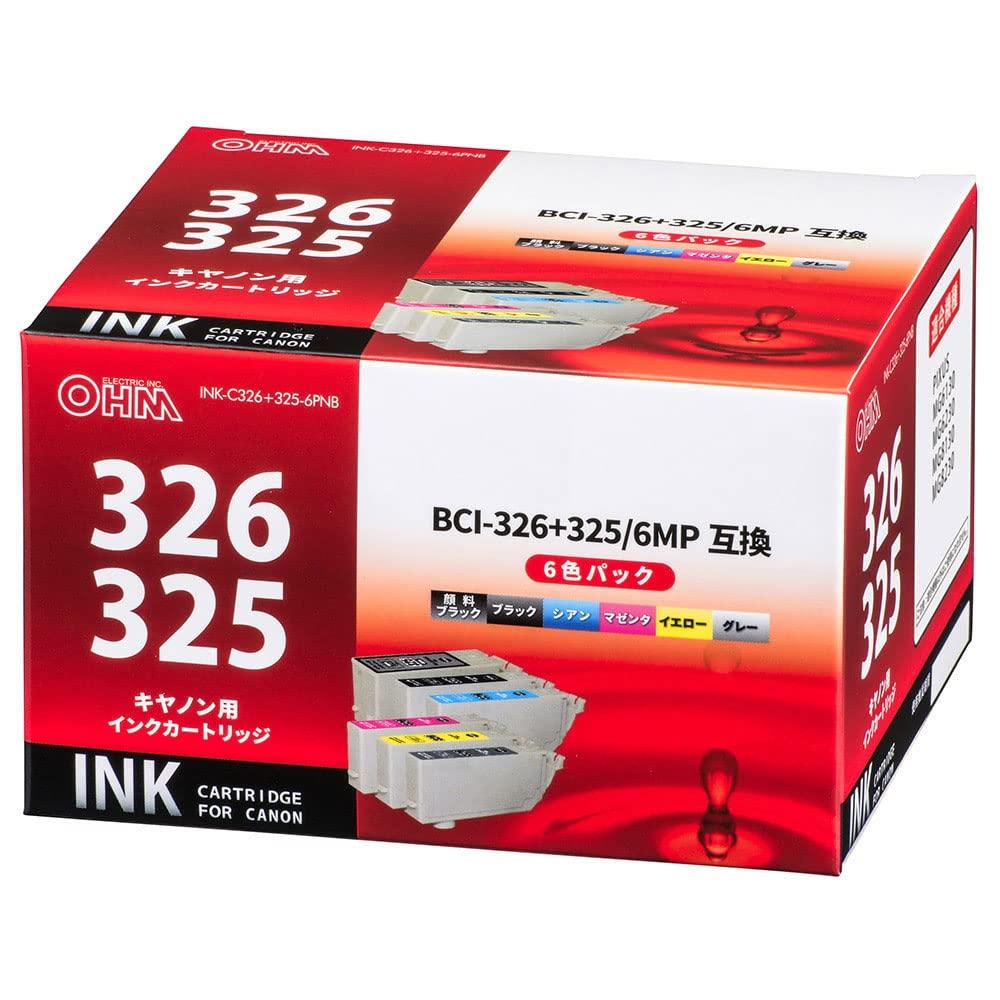 キヤノンBC-326+325/6MP互換 インクカート リッジ 顔料ブラック+染料5色パック INK-C326+325-6PNB