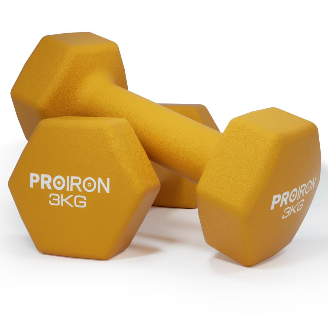 PROIRON ダンベル 鉄アレイ 2個セット 3kg ダンベルセット ソフトコーティングで筋力トレーニング