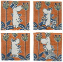 丸眞 コースター MOOMIN ムーミン H10×W10cm オレンジメイズ 異なる4柄セット 1425007600