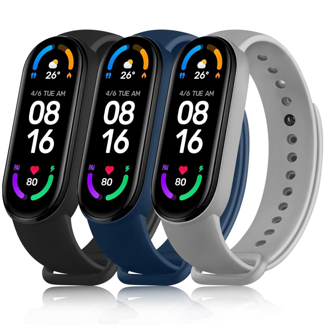 ATUP コンパチブル Xiaomi Mi Band 6 / Xiaomi Mi Band 5 バンド 替えベルト 柔らかい シリコン製 交換..