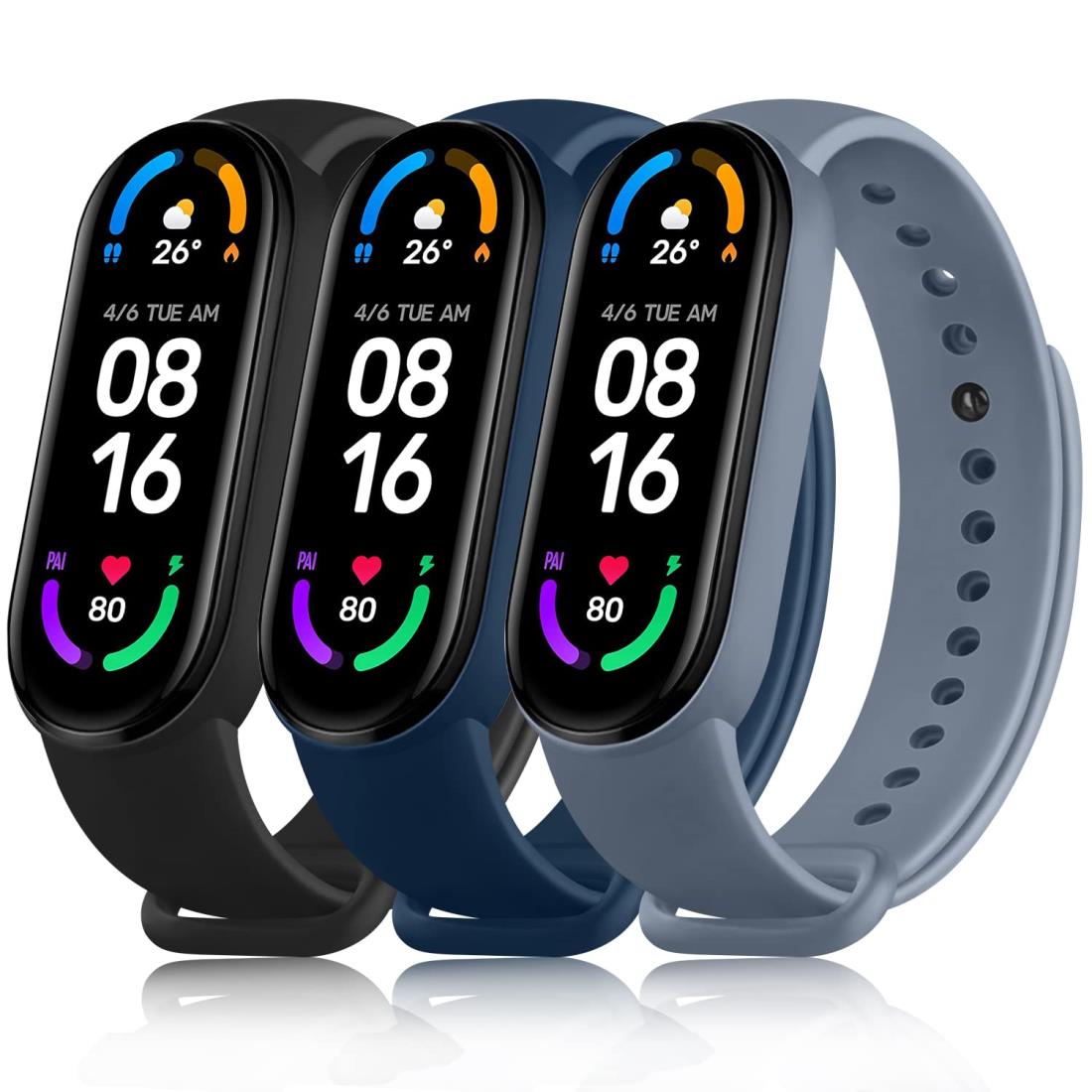 ATUP コンパチブル Xiaomi Mi Band 6 / Xiaomi Mi Band 5 バンド 替えベルト 柔らかい シリコン製 交換..