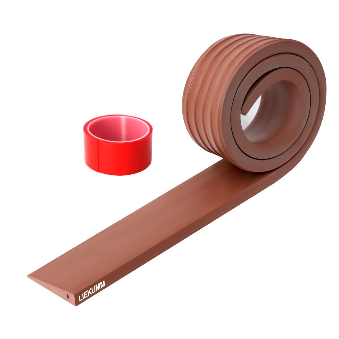 LIEKUMM 段差スロープ 高さ1cm*幅90cm 段差解消スロープ 敷居スロープ 清掃ロボット用 室内外適用 段差解消 PVC材質 耐荷重800kg 柔軟静音 赤茶色