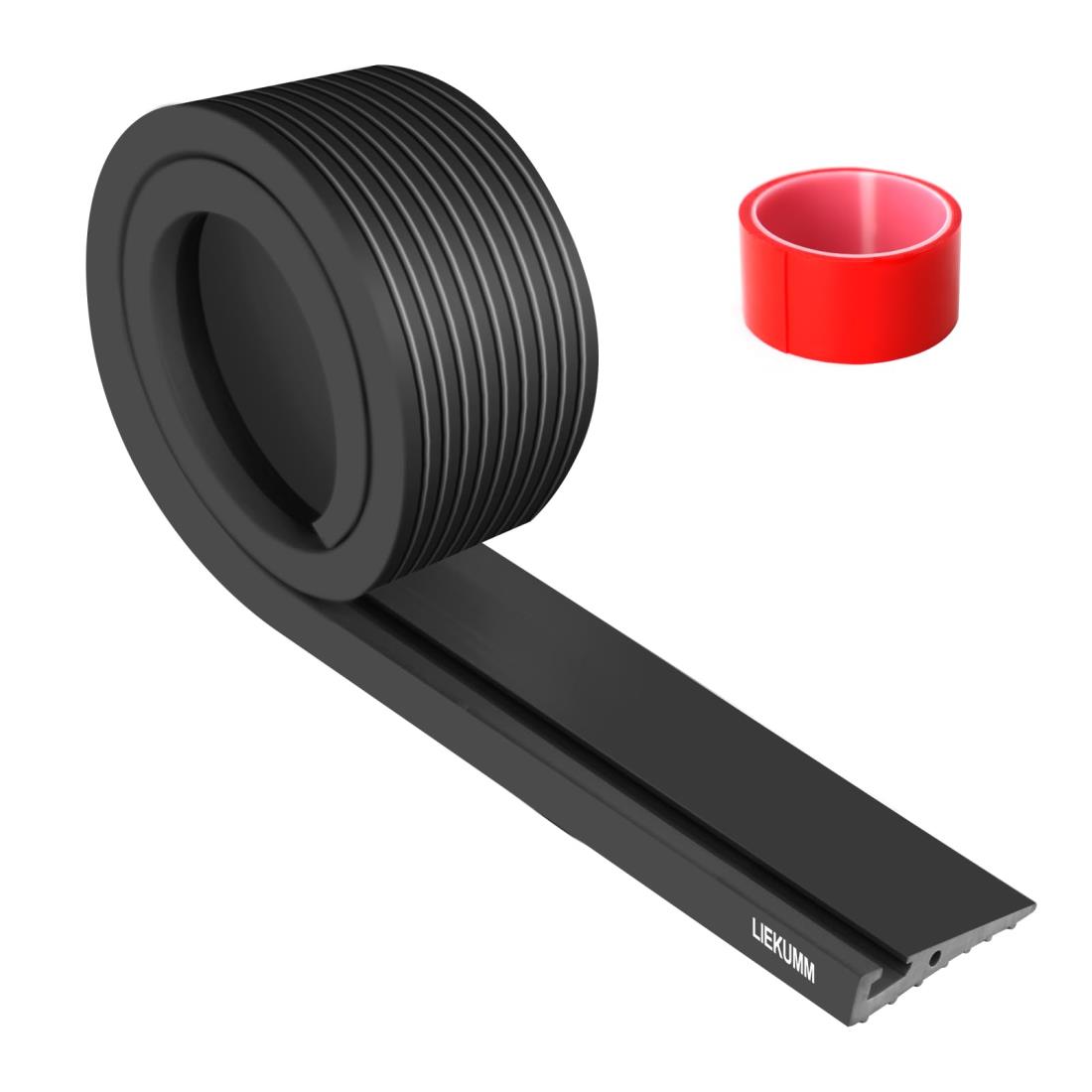 LIEKUMM 段差スロープ 高さ1.5cm*幅90cm 段差解消スロープ 敷居スロープ 清掃ロボット用 室内外適用 段差解消 PVC材質 耐荷重800kg 柔軟静音 黒