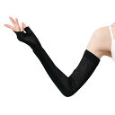 おたふく手袋(Otafuku Glove) 夏用アームカバー コットン100% レディース用 指無し メッシュ ロング UV-3451 ブラック フリーサイズ