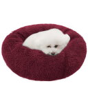 ZurZur 猫 犬 クッション ペットベッド ふわふわ もこもこ ぐっすり眠る 暖かい ドーナツ ラウンド型 可愛い 防寒 寒さ対策 洗える 滑り止め ふかふ...