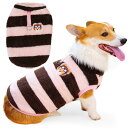 ZUNEA 犬服 秋冬 セーター コート 小型犬 中型犬 おしゃれ ボーダー柄 フリース ジャケット コート Dリング付き 暖かい 防寒 コーギー服 パーカー ...