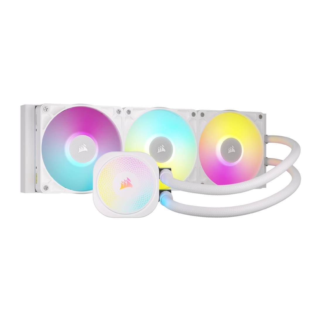 CORSAIR iCUE LINK TITAN 360 RX RGB 水冷式 CPU クーラー – RX120 RGB ファン搭載 – Intel® LGA 1851/1700, AMD® AM5/AM4 対応 – iCUE LINK システムハブ同梱 ホワイト CW-9061021-WW