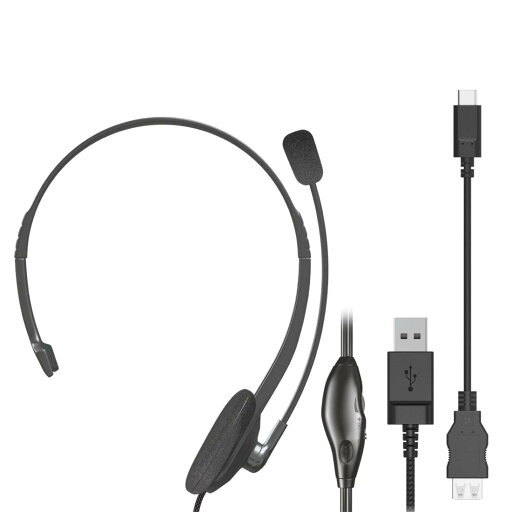 エレコム ヘッドセット 有線 USB接続 オーバーヘッド型 マイクアーム付き USB Type-C変換ケーブル付属 左耳用 ブラック HS-HP21UCBK エレコム ヘッドセット 有線 USB接続 オーバーヘッド型 マイクアーム付き USB Type-C変換ケーブル付属 左耳用 ブラック HS-HP21UCBK