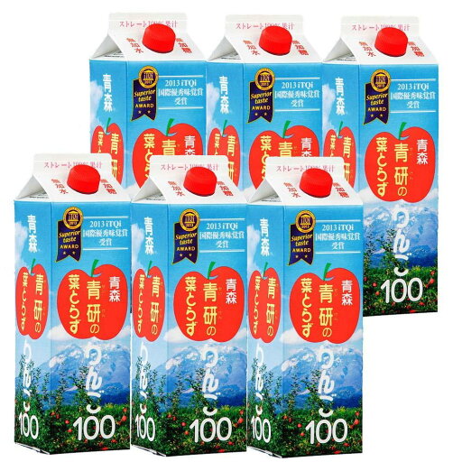 青研 葉とらずりんご100 (1000ml× 6本) 青研 葉とらずりんご100 (1000ml× 6本)