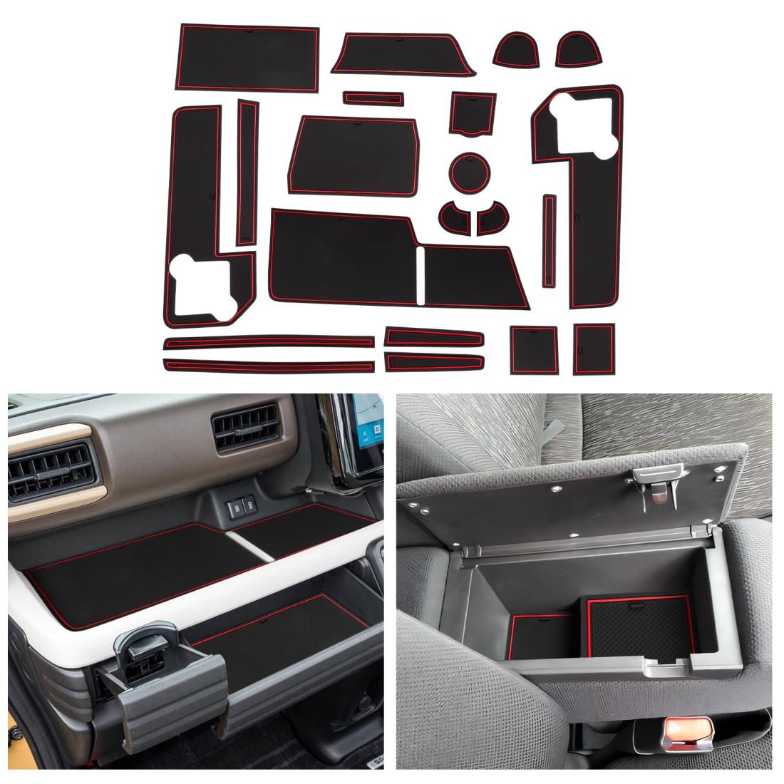 【CDEFG 21枚】2023新型 スズキ スペーシア/スペーシアカスタム専用 ラバーマット インテリアラバーマ..