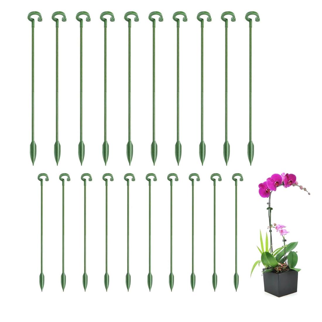 支柱 園芸 観葉植物 支柱 花ささえ スライド支柱 合計20pcs 17cm/27cm各10pcs つる性植物 胡蝶蘭 観葉..