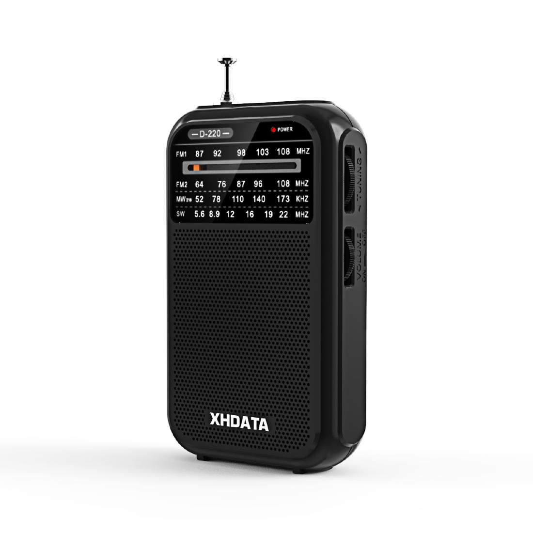 XHDATA D220 ラジオ 小型 AM/FM 短波ラジオ ワイドFM対応 携帯ラジオ ポケットラジオ ポータブルラジオ..