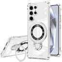 Galaxy S25 Ultra ケース リング付き ャラクシー S25 ウルトラ/SC-52Fカバー 多機能スタンド リング マグネット搭載 縦横両対応 隠し収納式 米軍MIL規格 耐衝撃 薄型 超軽量 全面保護 指紋なし 黄変なし 手触り良い 傷に強い マグネティック ストラップホール付き Samsung Ga