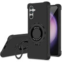 Galaxy S24 Plus ケース リング付き ギャラクシーS24プラス カバー 多機能スタンド リング マグネット搭載 縦横両対応 隠し収納式 米軍MIL規格 耐衝撃 薄型 超軽量 全面保護 指紋なし 黄変なし 手触り良い 傷に強い マグネティック ストラップホール付き ギャラクシーS24プラ