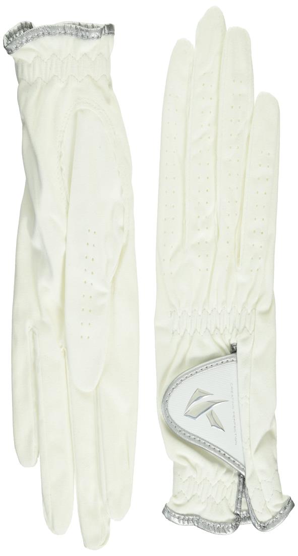 キャスコ(Kasco)ゴルフグローブ レディース 合成皮革 DNA SUEDE LADIES SF-2010LW 両手用 20 ホワイト