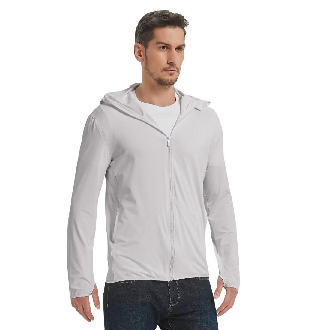 Sillictor UVカット パーカー メンズ ラッシュガード フード付き 冷感 ラッシュ ジップアップ オーバー..