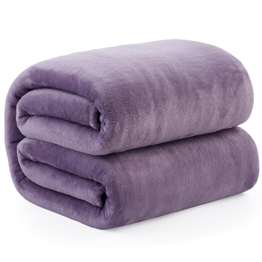 Hansleep 毛布 シングル 夏用 ブランケット 100x140cm スモーキーパープル マイクロファイバー 柔らか..