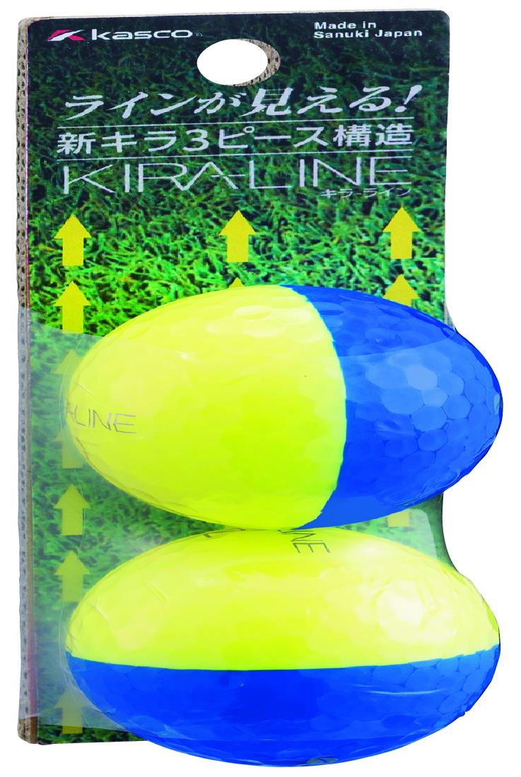 キャスコ(Kasco)ゴルフボール KIRA LINE 3ピース 2個入り イエ ロー/ブルー