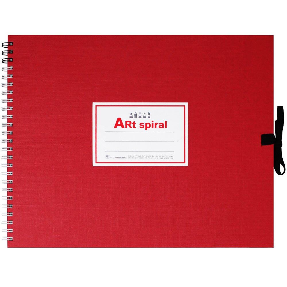 マルマン(maruman) スケッチブック F3 アートス パ イ ラ ル 画用紙 厚口 レッド 24枚 S313-01