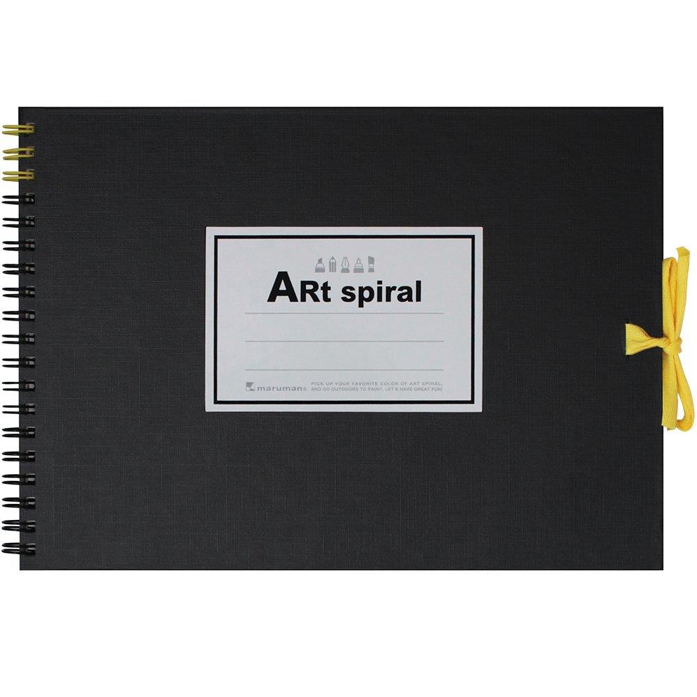マルマン スケッチブック F1 アートス パ イ ラ ル 画用紙 厚口 ブラック 24枚 S311-05