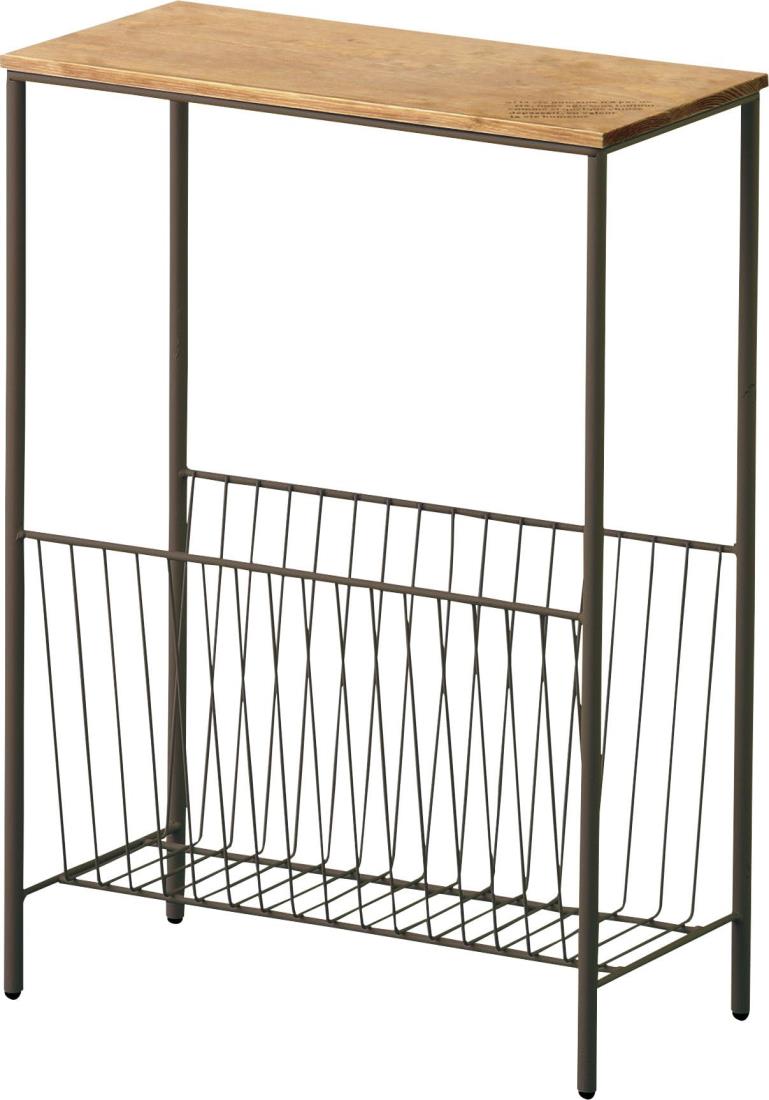 東谷(Azumaya-kk) サイドテーブル/W40×D20×H50cm/天然木(パイン) スチール(粉体塗装) AKB-425BR ブラウン