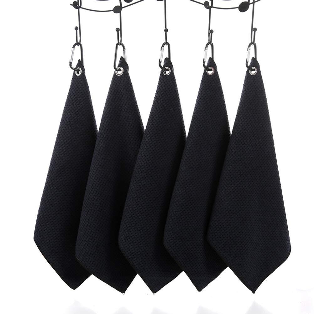 Creacom ゴルフタオル ゴルフクラブタオル ハンドタオル 柔らかい カラビナクリップ付き 収納 携帯便利..