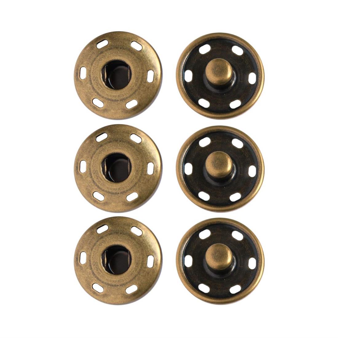 日本紐釦貿易(Nippon Chuko) ビッグスナップ アンティークゴールド 17mm 3組 ISZ-17-AG 手芸用品 ボタ..