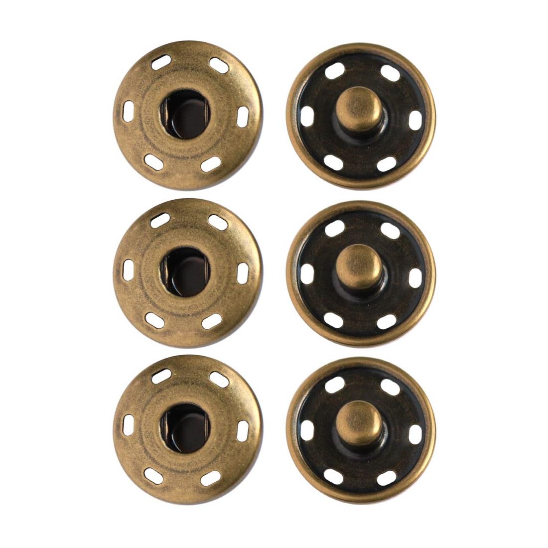 日本紐釦貿易(Nippon Chuko) ビッグスナップ アンティークゴールド 21mm 3組 ISZ-21-AG 手芸用品 ボタ..