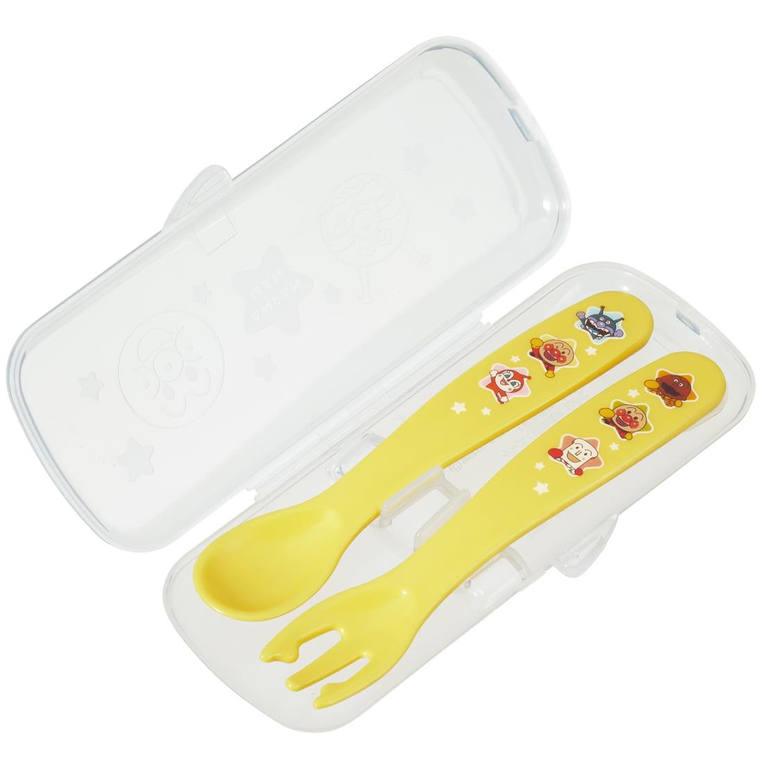 アンパンマン 抗菌 スプーン フォーク セット ケース付き (イエ ロー) ベビー用 初めて自分で持つカトラリー
