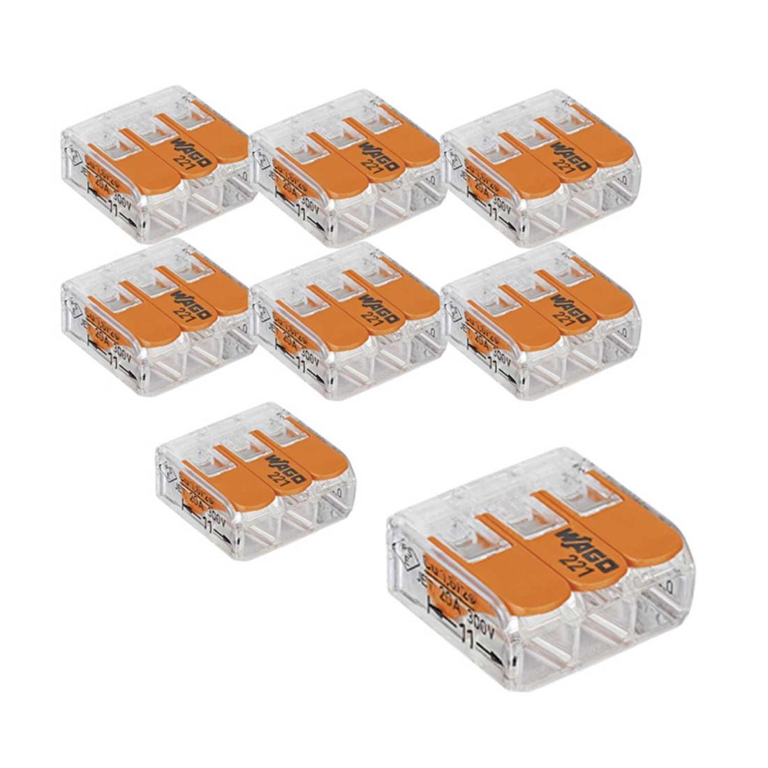 JAPPY ワンタッチコネクタ クリアタイプ 電極数3本 WFR-3BP-JP 8個