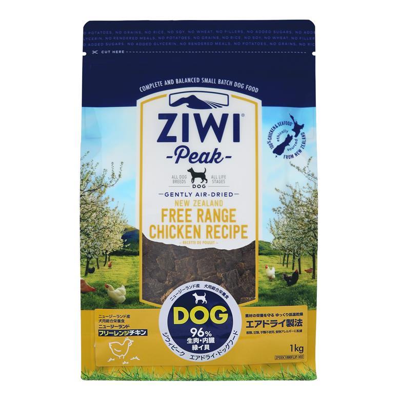 エアドライ・ドッグフード ニュージーランド フリーレンジチキン 1kg ziwi peak ジウィピーク 成犬用 ドッグフード ドックフード ペットフード 高齢犬用 ドライフード シニアフード 犬餌 エサ 犬のえさ 犬の餌 アレルギー シニア犬 子犬 大型犬 小型犬 チワワ パピー