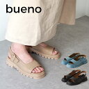 【特典付き】BUENO SHOES ブエノシューズ ストラップサンダル 【Y5503】 ナースサンダル つっかけ ストラップ 厚底 フラット スクエアトゥ トルコ製 バックストラップ トラックソール 本革 レザーサンダル 厚底【2023】