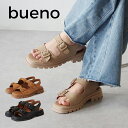 【4/29まで 25%OFF】【特典付き】BUENO SHOES ブエノシューズ ダブルベルトサンダル 【Y5505】 厚底 フラット スクエアトゥ トルコ製 バックストラップ トラックソール 本革 レザーサンダル 厚底【2023】