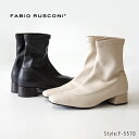 FABIO RUSCONI ファビオルスコーニ ストレッチブーツチャンキーヒール 太ヒール 3cm ショートブーツ ミドルブーツ ストレッチ レザー 本革 リアルレザー レディース