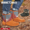 ミネトンカ MINNETONKA 正規販売代理店 正規品 TALI タリミドルブーツ ファーブーツ アンクルブーツ ジオメトリック らくちん あったかブーツ もこもこ スエード 本革