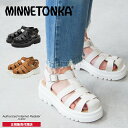 【5/7 10:00まで 45%OFF】ミネトンカ MINNETONKA 正規販売代理店 正規品 グルカサンダル【23M01】厚底 プラットフォーム サンダル トラックソール グルカ 本革 ブラック 黒 ホワイト キャメル ストラップ