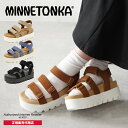 ミネトンカ サンダル レディース 【4/17 10:00まで45%OFF】ミネトンカ MINNETONKA 正規販売代理店 正規品 ベルクロボリュームサンダル【23M04】厚底 プラットフォーム スポーツサンダル スポサン ストラップ 歩きやすい ベージュ ブルー ブラウン ブラック