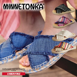 【特典付き】ミネトンカ MINNETONKA 正規販売代理店 正規品 PEPPER ペッパー【518001 518425 518954 518295】クロスベルトサンダル フラットサンダル フリンジ 本革 レザー スムースレザー 歩きやすい つっかけ おしゃれ ぺたんこ