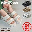 【訳あり】MINNETONKA ミネトンカ 【25M02】正規販売代理店 正規品 プラットフォーム パフィ ストラップ サンダル ダブルベルト ストラップ スポーツ きれいめ カジュアル 厚底 ベージュ ブラック シルバー ホワイト